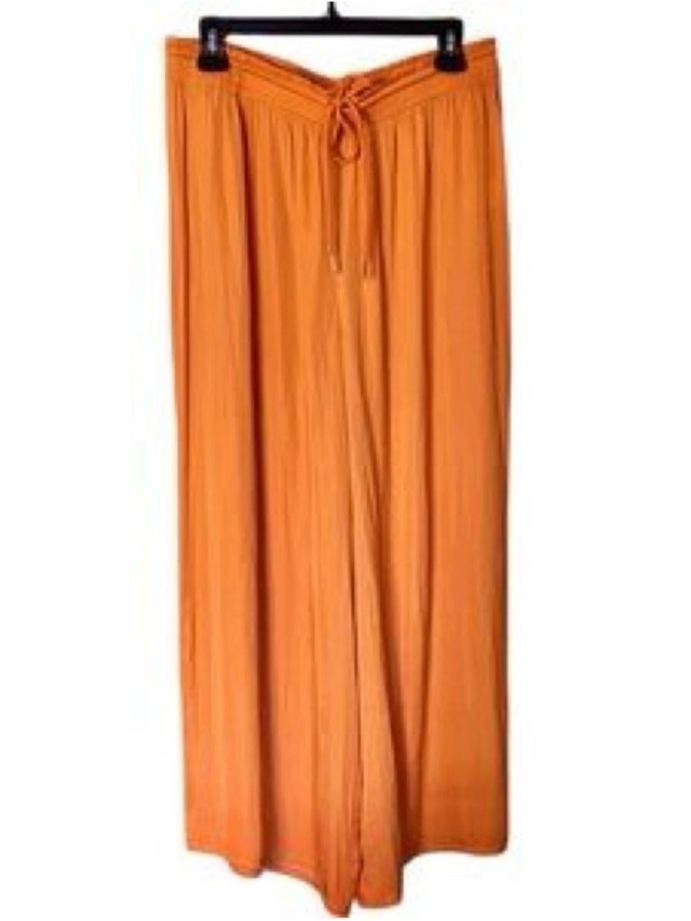 Wide-Leg Drawstring Satin Pants